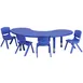 Flash Furniture YU-YCX-0043-2-MOON-TBL-BLUE-E-GG Preschool Activity Table Set, Adjustable Height, Half-Moon Shape, 35"W x 65"D, Blue, 220 lbs 1 image