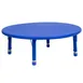 Flash Furniture YU-YCX-005-2-ROUND-TBL-BLUE-GG 45" Round Preschool Activity Table, Adjustable Height, Blue Plastic Top 1 image