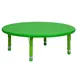 Flash Furniture YU-YCX-005-2-ROUND-TBL-GREEN-GG 45" Round Preschool Activity Table, Adjustable Height 14.5-23.75", Green Plastic Top 1 image