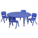 Flash Furniture YU-YCX-0053-2-ROUND-TBL-BLUE-E-GG Preschool Activity Table Set, 45" Round, Adjustable Height, Blue Plastic, 220 lb Capacity, 4 Chairs 1 image