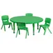Flash Furniture YU-YCX-0053-2-ROUND-TBL-GREEN-E-GG Preschool Activity Table Set, 45" Round Plastic Top, 220 lb Capacity, Green 1 image