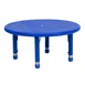 Flash Furniture YU-YCX-007-2-ROUND-TBL-BLUE-GG 33" Round Preschool Activity Table, Adjustable 14.5-23.75" Height, Blue Plastic Top 1 image