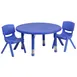 Flash Furniture YU-YCX-0073-2-ROUND-TBL-BLUE-R-GG Preschool Activity Table Set, 33" Round, Adjustable 14.5-23.75" Height, 220 lb Capacity, Blue 1 image