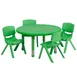 Flash Furniture YU-YCX-0073-2-ROUND-TBL-GREEN-E-GG Preschool Activity Table Set, 33in Dia., Green, 220 lb Capacity, Adjustable Height 1 image