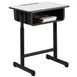 Flash Furniture YU-YCY-046-GG Adjustable Height Student Desk, 23-5/8"W, Gray Laminate Top, Black Steel Frame 1 image