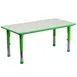 Flash Furniture YU-YCY-060-RECT-TBL-GREEN-GG 47" Rectangular Preschool Activity Table, 220 lb, Green/Grey, Adjustable 14.5-23.5" Height 1 image