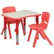 Flash Furniture YU-YCY-098-0032-RECT-TBL-RED-GG Preschool Activity Table Set, Rectangular, 26.6W x 21.9D, 220 lbs, Red/Grey 1 image