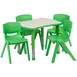 Flash Furniture YU-YCY-098-0034-RECT-TBL-GREEN-GG Preschool Activity Table Set, 26x22 Rectangular, Adjustable 14.5-23.75 Height, 220 lbs Capacity, Laminate Top, 4 Stacking Chairs 1 image