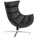 Flash Furniture ZB-31-GG Swivel Cocoon Chair, Bonded Leather Upholstery, Curved Arms, Steel Base, CA117 Foam 1 image