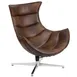 Flash Furniture ZB-39-GG Swivel Cocoon Chair, Brown LeatherSoft Upholstery, Arms Steel Base, CA117 Foam, Glides 1 image
