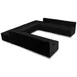 Flash Furniture ZB-803-710-SET-BK-GG Hercules Alon Series Reception Configuration, 102.5"W, LeatherSoft Upholstery, Black 1 image