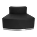 Flash Furniture ZB-803-OUTSEAT-BK-GG Hercules Alon Convex Chair, Modular, Black LeatherSoft Upholstery, Brushed Stainless Steel 1 image