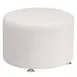 Flash Furniture ZB-803-RD-24-WH-GG Hercules Alon Series Ottoman, 24" Round, LeatherSoft Upholstery, White, Stainless Steel Feet 1 image