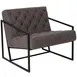 Flash Furniture ZB-8522-GY-GG Hercules Madison Series Lounge Chair, LeatherSoft Upholstery, Tufted Seat & Back, Black Powder Coated Frame 1 image