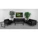 Flash Furniture ZB-DEFINITY-8009-SET-BK-GG Hercules Definity Series Reception Set, Black LeatherSoft, 3-Piece Set including 36"W Chair, 57.75"W Loveseat, 75.25"W Sofa 1 image