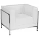 Flash Furniture ZB-IMAG-CHAIR-WH-GG Hercules Imagination Series White LeatherSoft Upholstered Lobby Chair 1 image