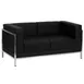 Flash Furniture ZB-IMAG-LS-GG Hercules Imagination Series Loveseat, 57"W x 28.75"D x 27.25"H, LeatherSoft, Black, Stainless Steel Accents 1 image