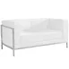 Flash Furniture ZB-IMAG-LS-WH-GG Hercules Imagination Series Loveseat, 57"W, LeatherSoft, White, Stainless Steel Accent 1 image
