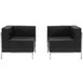 Flash Furniture ZB-IMAG-SET10-GG Hercules Imagination Series Corner Chair Set, 28.5Wx28.5Dx27.5H, LeatherSoft Upholstery, Stainless Steel Accents, Black 1 image