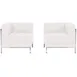 Flash Furniture ZB-IMAG-SET10-WH-GG Hercules Imagination Series White LeatherSoft Corner Chair Set, 28.5Wx28.5Dx27.5H, Stainless Steel Accent 1 image