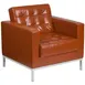 Flash Furniture ZB-LACEY-831-2-CHAIR-COG-GG Hercules Lacey Series Cognac LeatherSoft Upholstered Lobby Chair 1 image