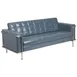Flash Furniture ZB-LESLEY-8090-SOFA-GY-GG Hercules Lesley Series 81"W Gray LeatherSoft Sofa, Tufted, Stainless Steel Accent 1 image