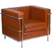 Flash Furniture ZB-REGAL-810-1-CHAIR-COG-GG Hercules Regal Series Cognac LeatherSoft Upholstered Chair with Stainless Steel Accents 1 image
