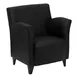 Flash Furniture ZB-ROMAN-BLACK-GG Hercules Roman Series Reception Chair, Black Bonded Leather, Flares Arms, Black Metal Feet 1 image