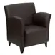 Flash Furniture ZB-ROMAN-BROWN-GG Hercules Roman Series Reception Chair, Brown LeatherSoft Upholstery, Flares Arms, Black Metal Feet 1 image