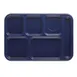 Cambro 10146CW186 - 6-Compartment Tray, 10" x 14-1/2" Polycarbonate, Navy Blue, Dishwasher Safe 1 image