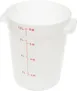 Carlisle 1097602 - 8-Qt White Polycarbonate Round Food Storage Container, NSF, Handles, USA 1 image