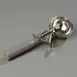 Carlisle 60300-8 Ice Cream Disher, 4 oz, 2-3/4" Bowl, Thumb Press, 18/8 SS, Gray Handle 1 image