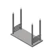 John Boos OSH16FK-2448-CM Heavy Duty Stainless Steel Single Ceiling Mount Overshelf - 48"W x 24"D 1 image