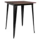 Flash Furniture CH-51040-40M1-BK-GG 31x31 Square Bar Height Table, Walnut Elm Wood Top, Galvanized Steel Frame, Black 1 image