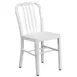 Flash Furniture CH-61200-18-WH-GG Commercial Outdoor Restaurant Chair, 500 lb. Capacity, White Powder Coat Finish, Galvanized Steel Frame 1 image