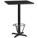 Flash Furniture XU-BLKTB-2424-T2222B-3CFR-GG 24" Square Black Laminate Bar Height Table, 43"H, MDF Top, Cast Iron Base 1 image