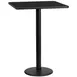 Flash Furniture XU-BLKTB-3030-TR18B-GG 30x30 Black Laminate Bar Height Table, Square Top, PVC Edge, 18 Dia. Cast Iron Base 1 image