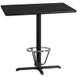 Flash Furniture XU-BLKTB-3042-T2230B-3CFR-GG 42" Rectangular Bar Height Table, Black Laminate, 43"H, MDF Top, Cast Iron Base 1 image