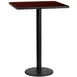 Flash Furniture XU-MAHTB-2424-TR18B-GG 24" Square Bar Height Table, Mahogany Laminate, Black PVC Edge, 18" Dia. Cast Iron Base 1 image