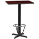 Flash Furniture XU-MAHTB-2430-T2222B-3CFR-GG 30"W Rectangular Bar Height Table, Mahogany Finish, MDF Top, Black PVC Edge, 43"H Pedestal Base 1 image