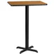 Flash Furniture XU-NATTB-2430-T2222B-GG 30"W x 24"D Rectangular Bar Height Table, Natural Laminate, Black PVC Edge, Pedestal Base 1 image