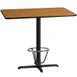Flash Furniture XU-NATTB-3048-T2230B-3CFR-GG 48" Rectangular Bar Height Table, Natural Laminate, 43"H, MDF Top, Black PVC Edge 1 image