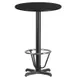 Flash Furniture XU-RD-24-BLKTB-T2222B-3CFR-GG 24" Round Black Laminate Bar Height Table, 43"H, MDF Top, PVC Edge, Cast Iron Base 1 image