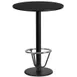 Flash Furniture XU-RD-24-BLKTB-TR18B-3CFR-GG 24" Round Black Laminate Bar Height Table, 43"H, PVC Edge, Cast Iron Base 1 image