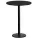 Flash Furniture XU-RD-24-BLKTB-TR18B-GG 24" Round Black Laminate Bar Height Table, 43"H, MDF Top, PVC Edge, Cast Iron Base 1 image