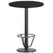Flash Furniture XU-RD-30-BLKTB-TR18B-3CFR-GG 30" Round Black Laminate Bar Height Table, 43"H, MDF Top, PVC Edge, Cast Iron Base 1 image