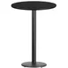 Flash Furniture XU-RD-30-BLKTB-TR18B-GG 30" Round Black Laminate Bar Height Table, 43-1/8"H, MDF Top, Black PVC Edge, Cast Iron Base 1 image