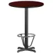 Flash Furniture XU-RD-30-MAHTB-T2222B-3CFR-GG 30" Round Mahogany Bar Height Table, MDF Top, Black PVC Edge, 43"H 1 image