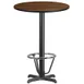 Flash Furniture XU-RD-30-WALTB-T2222B-3CFR-GG 30" Round Walnut Laminate Bar Height Table, 43"H, MDF Top, Black PVC Edge, Cast Iron Base 1 image