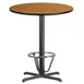 Flash Furniture XU-RD-36-NATTB-T3030B-3CFR-GG 36" Round Bar Height Table, Natural Laminate Top, Black PVC Edge, 43"H 1 image